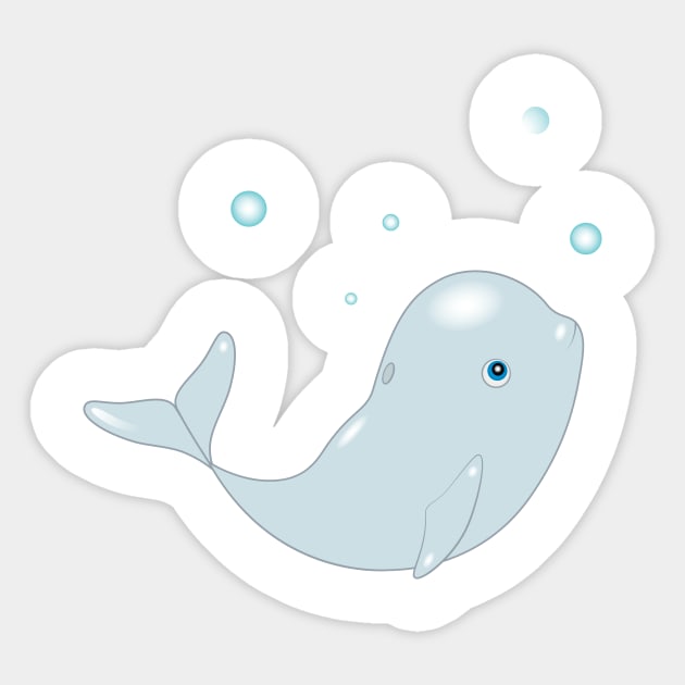 Вeluga whale Sticker by EvaMok88